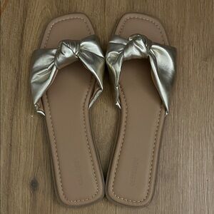 Gold Women's Slide Sandals Old Navy